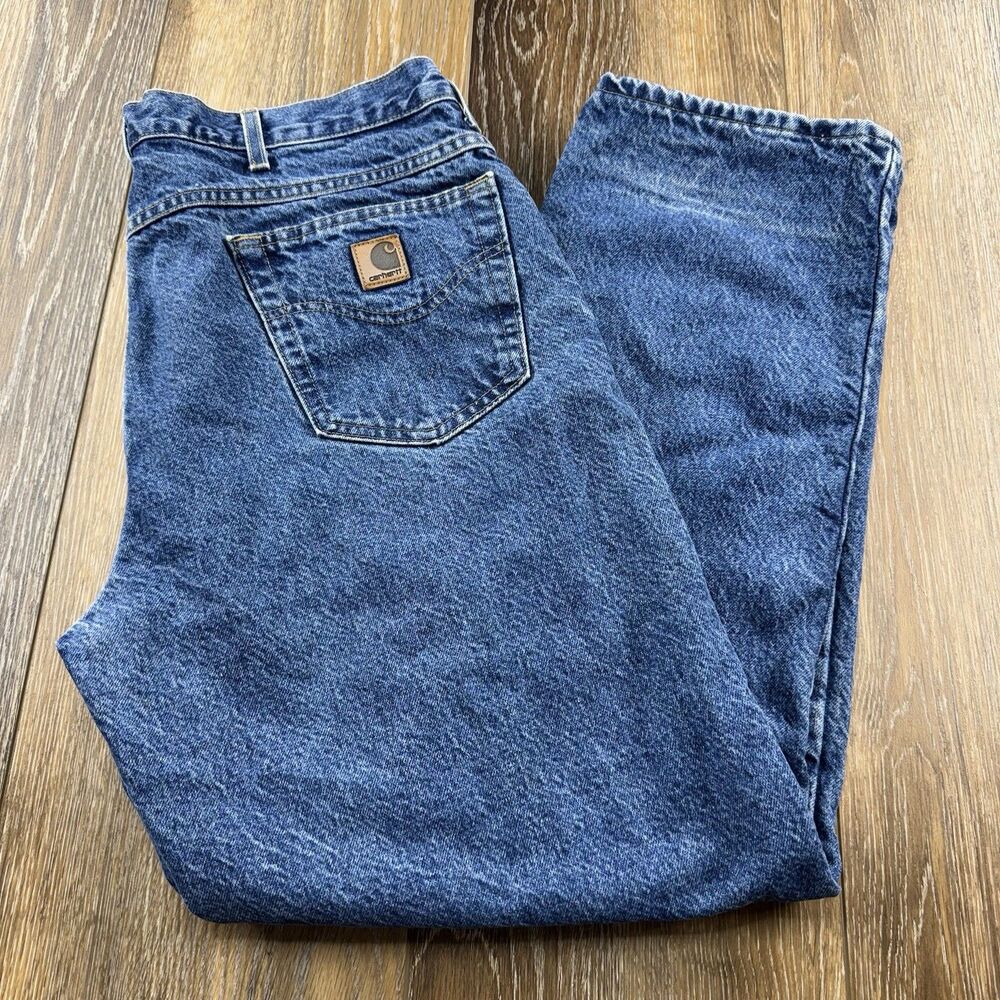 Vintage Carhartt Flannel Lined Jeans Mens 36 x 30 Workwear Warm USA 90s Pants
